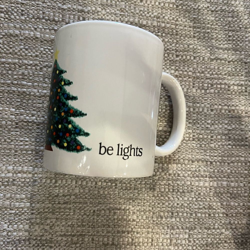 (NWOT) Let there be lights Christmas tree mug